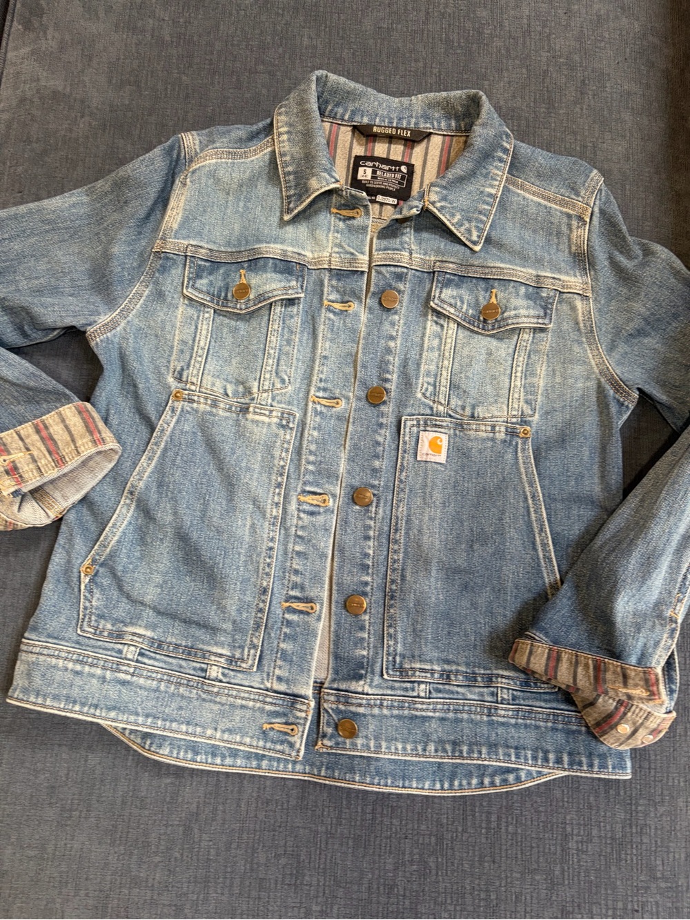 Carhartt Women's Light Wash Denim Jean Jacket